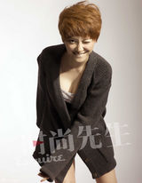 高清图：应采儿《时尚先生》短发大片 性感迷人