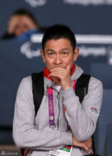 组图：刘德华伦敦残奥会为香港选手现场助威