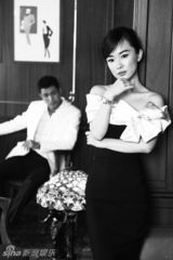 高清图：霍思燕黑白写真 气质优雅尽显赫本风范