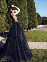 组图：林鹏法国写真登杂志 华服演绎酒庄魅影