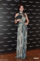 组图：林志玲长裙亮相否认整容 胡兵做电影监制