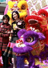 组图：杨千嬅亮相贺岁活动 桃花服饰优雅喜庆