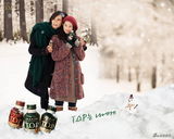 高清图：元彬申敏儿亲密拍广告 浪漫雪地深情拥吻