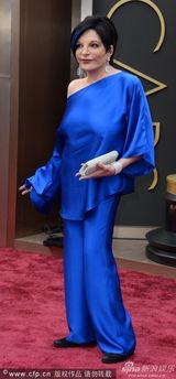 组图：女星丽莎-明妮莉蓝裙亮相红毯