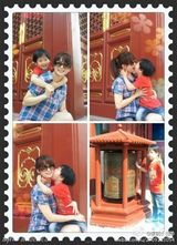 组图：孟庭苇5岁爱子搞怪帅气爱亲亲