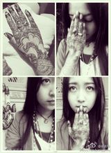 组图：央吉玛搞怪生活照曝光 点朱砂另类妆容