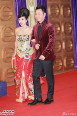 组图：米雪宫装亮相冲天髻抢镜 黎耀祥绅士斯文