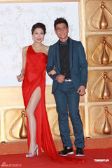 组图：陈敏之陈展鹏携手亮相港姐竞选红毯