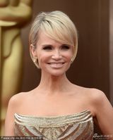 组图：大嘴美女克里斯汀-肯诺恩斯金色礼服典雅