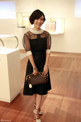 组图：张静初新加坡典雅亮相 遇发哥言笑甚欢