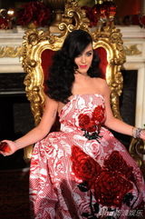 组图：凯蒂佩里复古写真 大花红裙似娇艳玫瑰