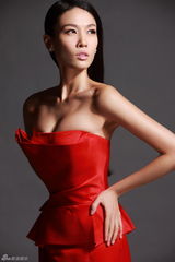 组图：龙女郎张蓝心红裙贺春写真性感大气