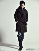 组图：乔任梁拍杂志大片 秀秋冬风衣如何混搭