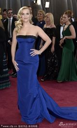 组图：瑞茜-威瑟斯彭蓝色礼服大方高贵