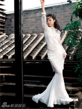 幻灯图：张静初登时尚婚庆杂志 多款名牌简约高雅 