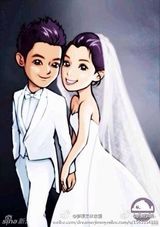 组图：林志颖曝搞怪婚照 陈若仪挥拳训夫