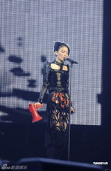 组图：王菲演唱会众星捧场 带众人为灾民祈福