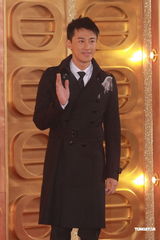 组图：TVB颁奖礼红毯 林峰着双排扣风衣帅气登场