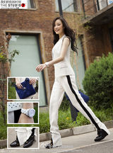 明星爱街拍37期：简约黑白色搭出夏日风情