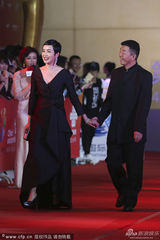 组图：蒋雯丽顾长卫夫妇亮相 红毯牵手秀恩爱