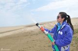 组图：李冰冰热心环保公益 亲历青海湖沙化带治理