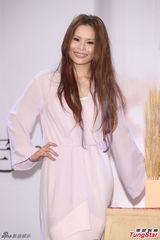 组图：周蕙粉裙亮相气质优雅 现场洒泪否认整形