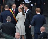 组图：威廉王子出席纪念活动 凯特王妃露甜笑