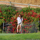 组图：斯图尔特大晒高尔夫球技 挥杆动作英气逼人