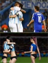 组图：性感足球宝贝搞怪还原世界杯经典瞬间