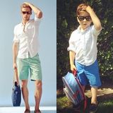 组图：美国4岁正太戴墨镜穿潮装 模仿明星走红