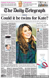 组图：凯特王妃宣布怀孕 各国报纸头条争相报道
