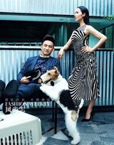 组图：黄磊一家拍时尚大片 多多扮潮女酷劲十足