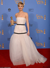 组图：金球奖后台 劳伦斯获电影类最佳女配角