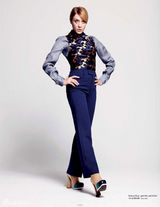 组图：科洛-塞维尼潮范十足登杂志 另类发型抢眼