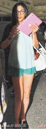 组图：王祖贤搭机夜返加拿大 ipad遮面拒拍照