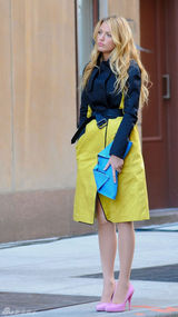 组图：布莱克-莱弗利现身《绯闻女孩》片场