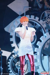 组图：孙燕姿演唱会紧身裤玩倒立 牵手张学友