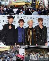 组图：EXO亮相引粉丝围堵致交通瘫痪