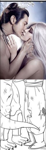 组图：网友玩坏《白发》海报 黄晓明吻遍葫芦娃