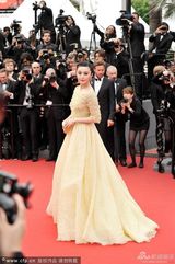 组图：范冰冰助阵红毯蕾丝纱裙雍容繁复