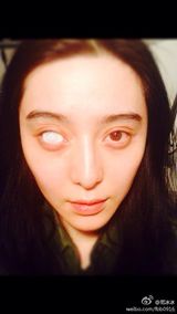 组图：范冰冰晒《X战警》花絮照 精灵耳超萌