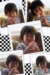 组图：Kimi成长全纪录 和妈妈啃饼干跟爸爸学车