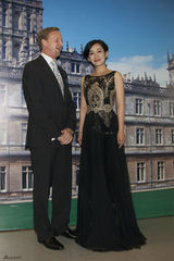 组图：秦海璐获封中英电影大使 着镶钻礼服亮相