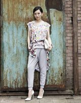 组图：肖雨雨早秋炫彩街拍 七面娇娃时髦有范儿