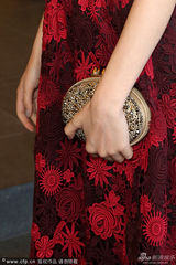 组图：长泽雅美着旗袍现身 涂红唇对镜微笑