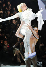 高清图：Lady Gaga日本演唱会 与肌肉男缠绵悱恻