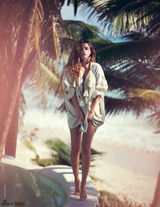 组图：超模芭芭拉湿身诱惑 沙滩少女宽衣解带