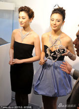 组图：张雨绮笑容满面忘情伤 性感低胸礼服亮相