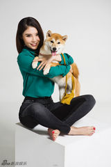 组图：徐冬冬登宠物杂志封面 拥抱爱宠温馨幸福