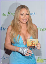 组图：玛丽亚-凯莉深V裙妩媚性感 身材丰满傲人